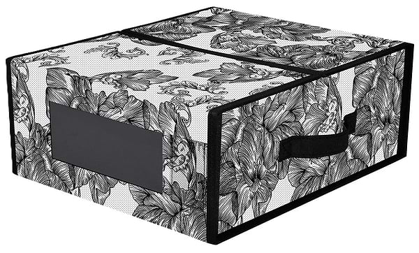 Фото - Корзина для хранения Idea Home BS-S01 ткан. с/кр Anthracite Flowers