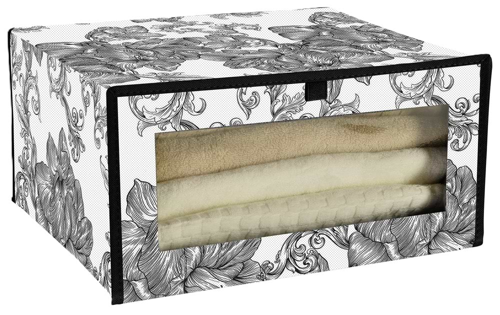 Корзина для хранения Idea Home NP-256 ткан. с/кр д/обувь Anthracite Flowers