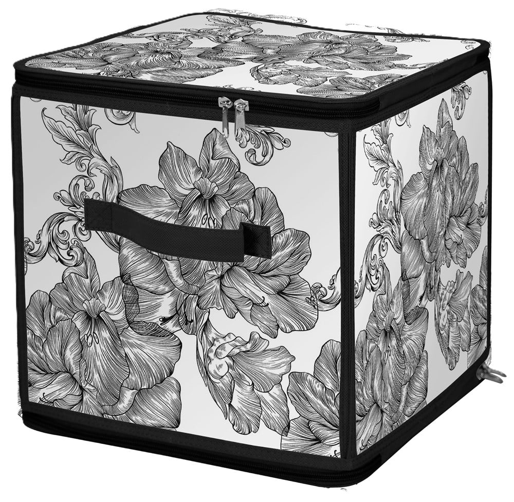 Купити Короб для зберігання Idea Home DB-22 квад. з/кр з/блиск Anthracite Flowers - Фото 1 Короб для зберігання Idea Home DB-22 квад. з/кр з/блиск Anthracite Flowers - Фото 1