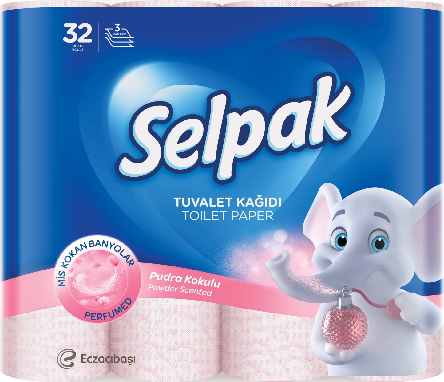 Туалетний папір SELPAK целюлозний з ароматом "Пудра", 3-х. шар. - Фото 1