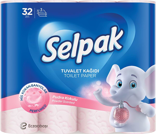 Фото - Туалетний папір SELPAK целюлозний з ароматом "Пудра", 3-х. шар. Фото - Туалетний папір SELPAK целюлозний з ароматом "Пудра", 3-х. шар.