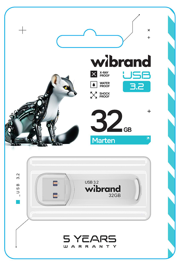 Фото - Флеш USB Wibrand USB 3.2 Gen1 Marten 32GB White (WI3.2/MA32P10W)