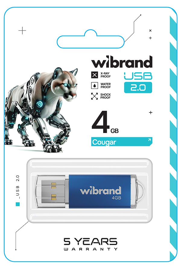 Фото - Флеш USB Wibrand USB 2.0 Cougar 4Gb Blue (WI2.0/CU4P1U)
