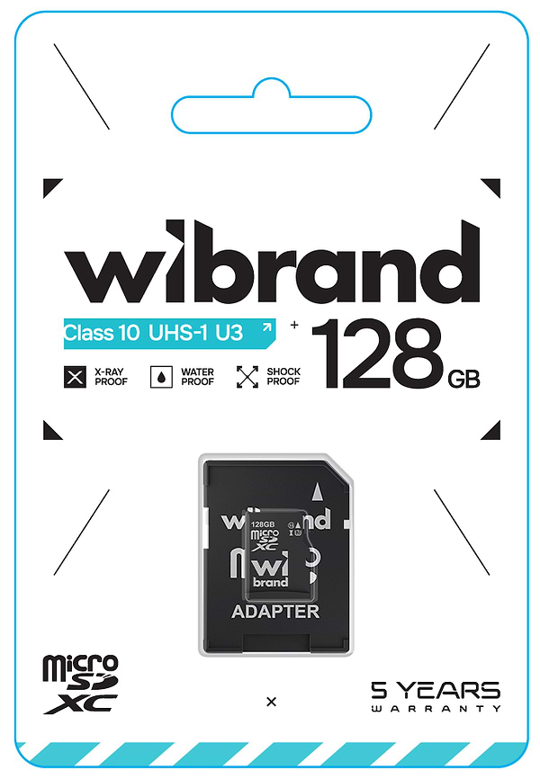 Фото - Карта памяти Wibrand 128Gb class 10 adapter SD (WICDHU3/128GB-A)