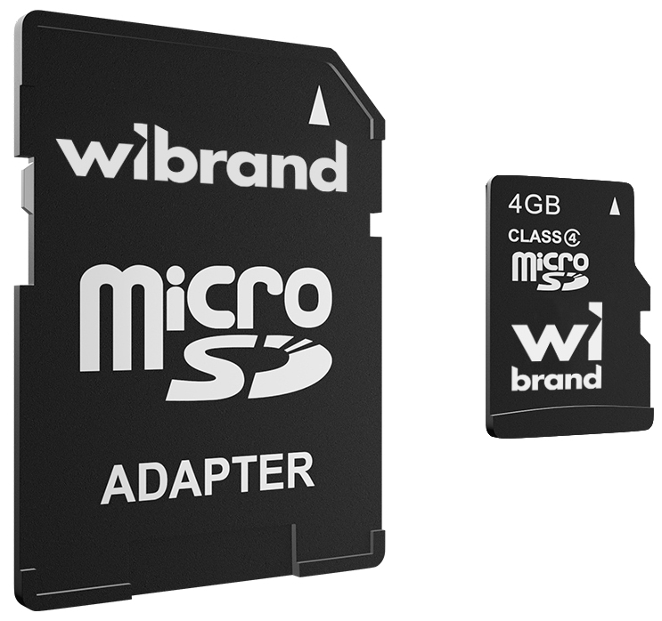 Карта памяти Wibrand 4Gb class 4 adapter SD (WICDC4/4GB-A)