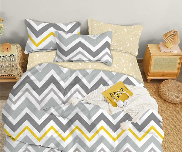 Фото - Комплект постільної білизни Zastelli Зигзаг 175х210 Сірий (18468) Фото - Комплект постільної білизни Zastelli Зигзаг 175х210 Сірий (18468)