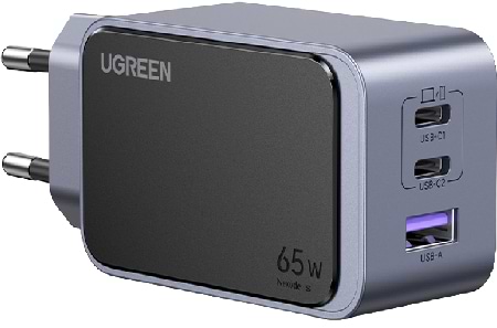 Сетевое зарядное устройство UGREEN X553 Nexode S USB-A+2xUSB-C 65W GaN Tech Fast Charger Space Gray (35042)