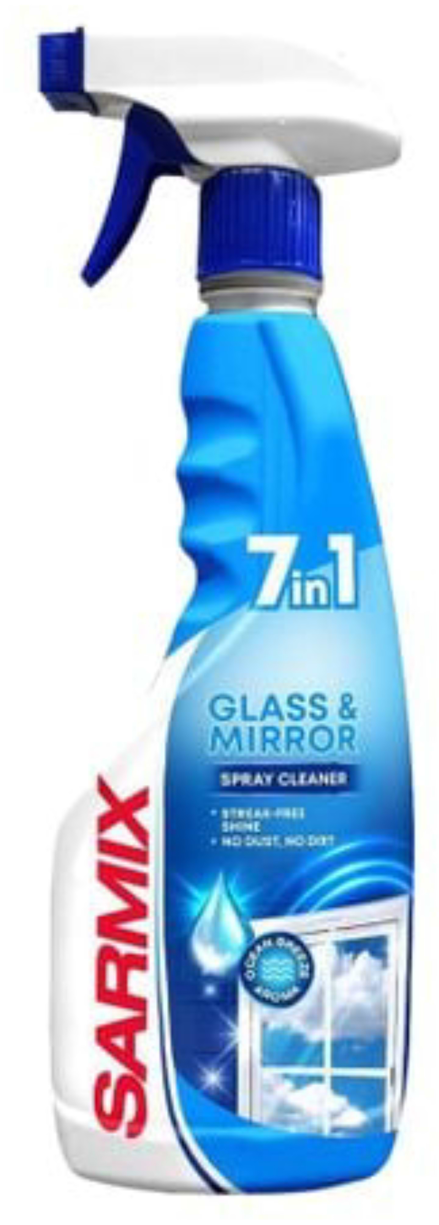 Купить Чистящее средство для стекла SARMIX и зеркал с тригером 500 мл - Фото 1 Чистящее средство для стекла SARMIX и зеркал с тригером 500 мл - Фото 1
