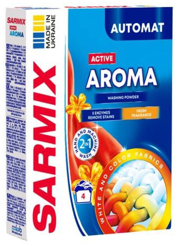 Фото - Пральний порошок SARMIX Active Aroma 300 г