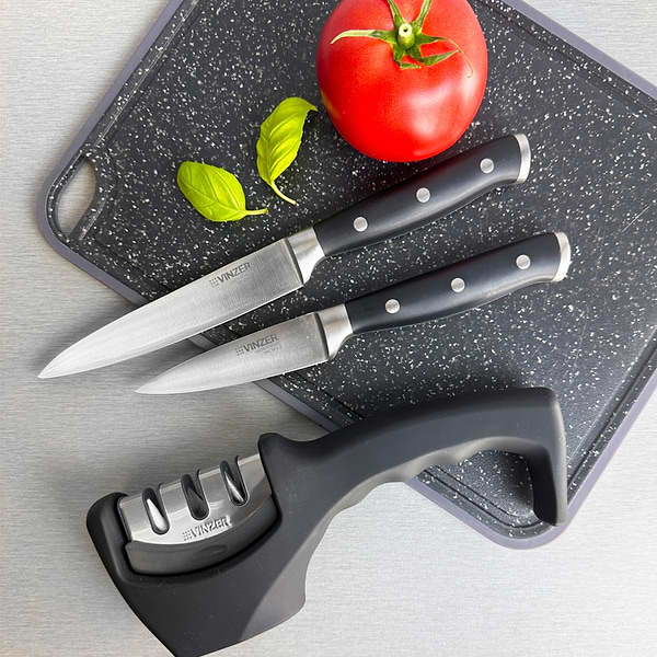 Фото - Точилка кухонных ножей Vinzer 3 в 1 (50530)