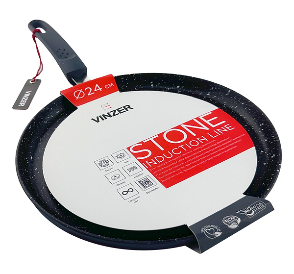 Фото - Сковорода для блинов Vinzer Stone Induction Line 24 см (50447)