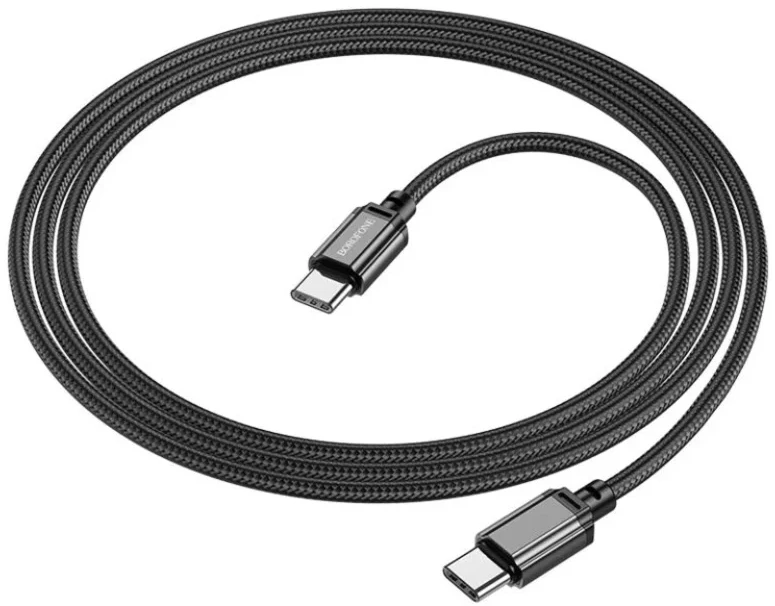 Кабель BOROFONE BX87 Sharp 60W Type-C to Type-C Black (6974443389067)