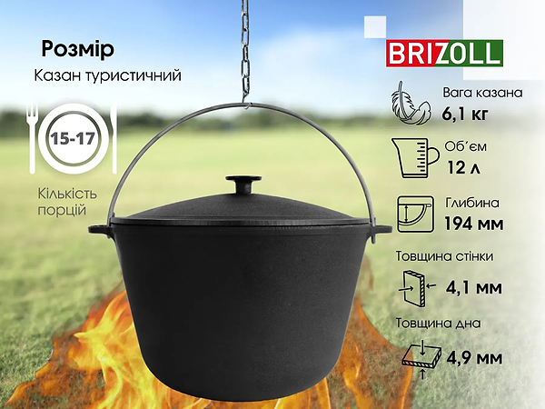 Фото - Казан Brizoll KT12-1 Туризм 12 л, туристичний