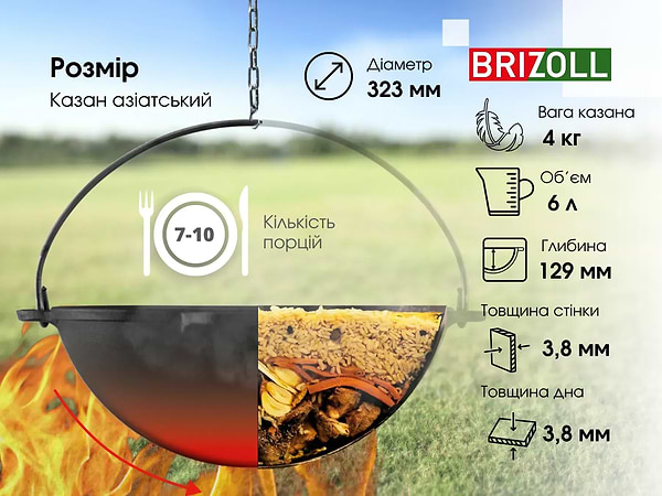 Фото - Котел Brizoll KA06 Азия 6 л,  азиатский без крышки