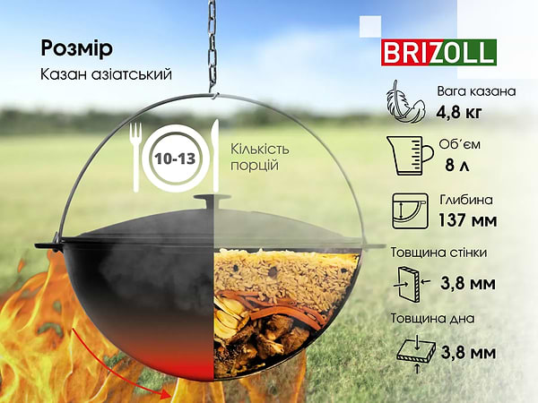 Фото - Казан Brizoll KA08-1 Азiя 8 л, азiатський