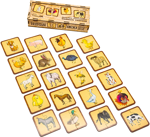 Фото - Настольная игра коннектор (до 2 лет) PuzzleOk Домашние животные (Puz-37351)
