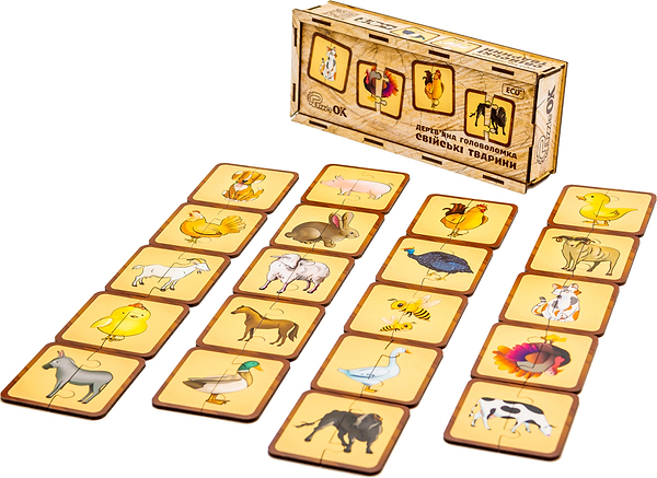 Фото - Настольная игра коннектор (до 2 лет) PuzzleOk Домашние животные (Puz-37351)