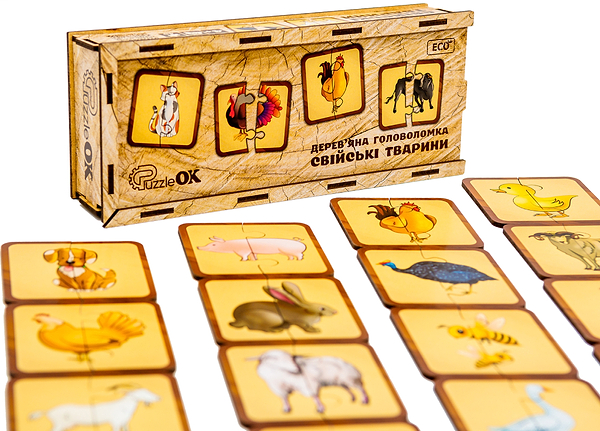 Фото - Настольная игра коннектор (до 2 лет) PuzzleOk Домашние животные (Puz-37351)