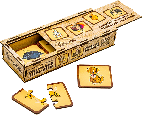 Фото - Настольная игра коннектор (до 2 лет) PuzzleOk Домашние животные (Puz-37351)