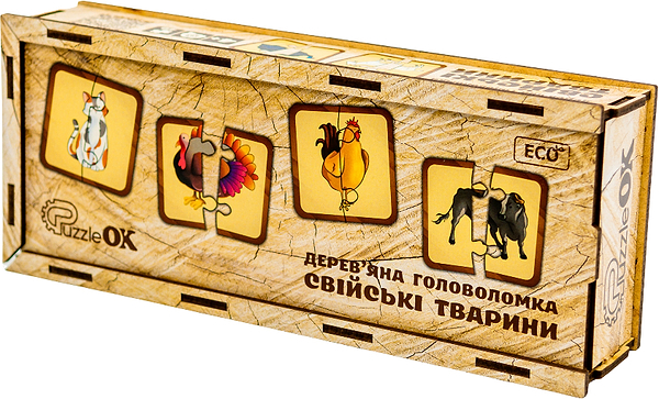 Фото - Настольная игра коннектор (до 2 лет) PuzzleOk Домашние животные (Puz-37351)