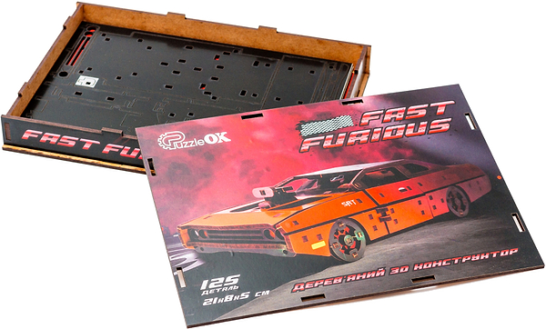 Фото - 3D пазли PuzzleOk "Fast Furous" 125 дет., червоний колір (Puz-62520)