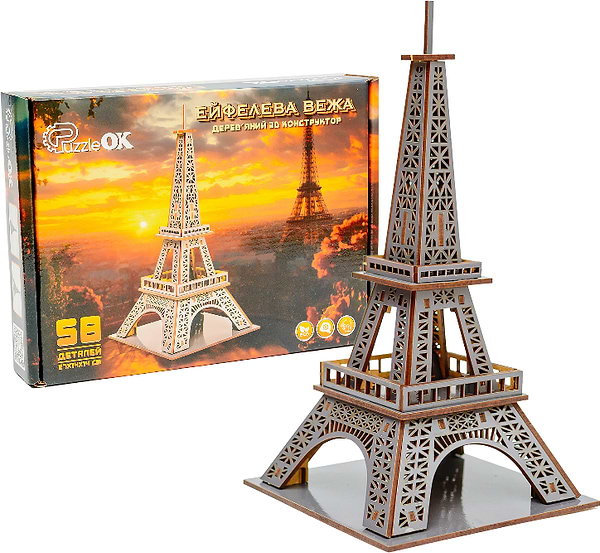 Фото - 3D пазли PuzzleOk "Ейфелева Вежа" 58 дет. (Puz-00925)