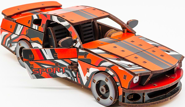 Фото - 3D пазли PuzzleOk "Muscle Car" 162 дет., червоний колір (Puz-00641)