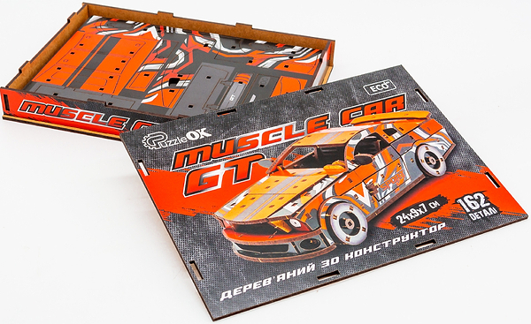 Фото - 3D пазли PuzzleOk "Muscle Car" 162 дет., червоний колір (Puz-00641)