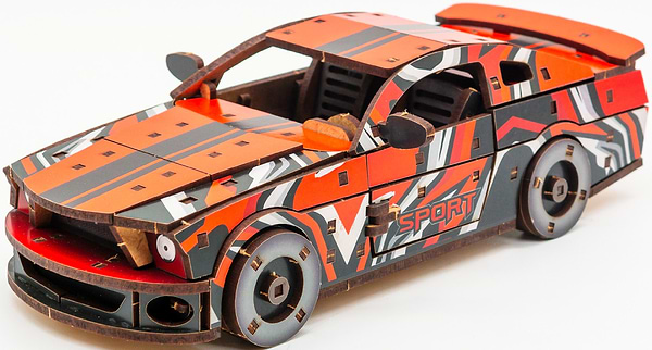 Фото - 3D пазли PuzzleOk "Muscle Car" 162 дет., червоний колір (Puz-00641)