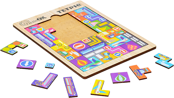 Фото - Головоломка PuzzleOk Развивающая деревянная игрушка "Тетрис Транспорт" (Puz-22922)