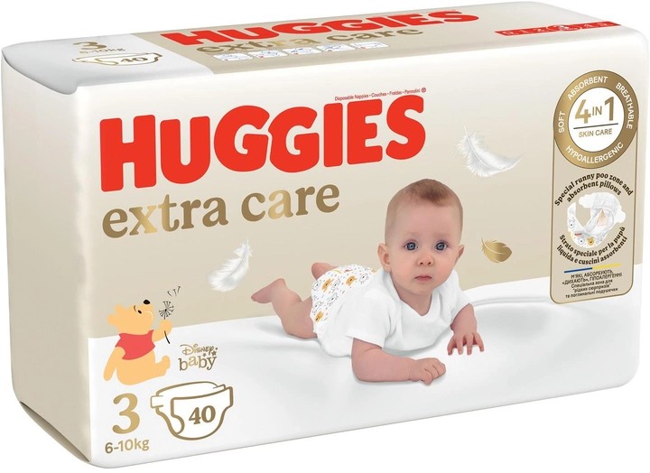 Фото - Одноразові підгузки Huggies Extra Care Size Розмір 3 (6-10 кг), 40 шт. (5029053574400)