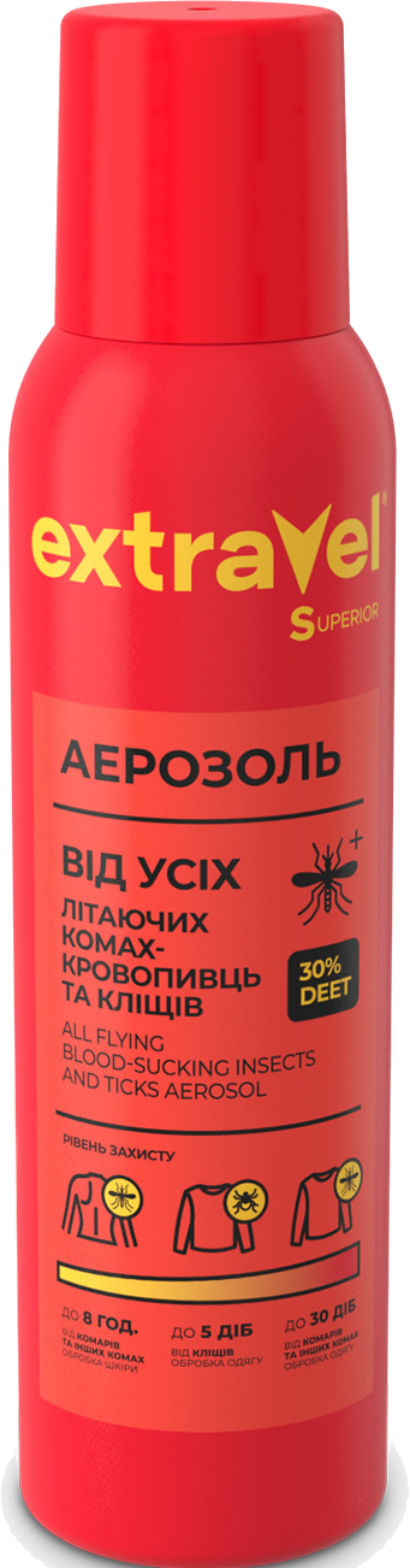 Аэрозоль от насекомых Extravel Superior репеллент от клещей и комаров, 100 мл