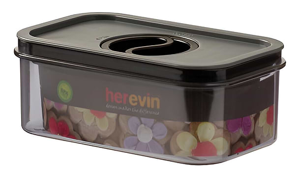 Фото - Емкость для хранения Herevin Canister-Vacuum Lid-White-Black 0.6 л (161174-000)