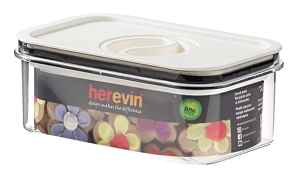 Фото - Емкость для хранения Herevin Canister-Vacuum Lid-White-Black 0.6 л (161174-000)