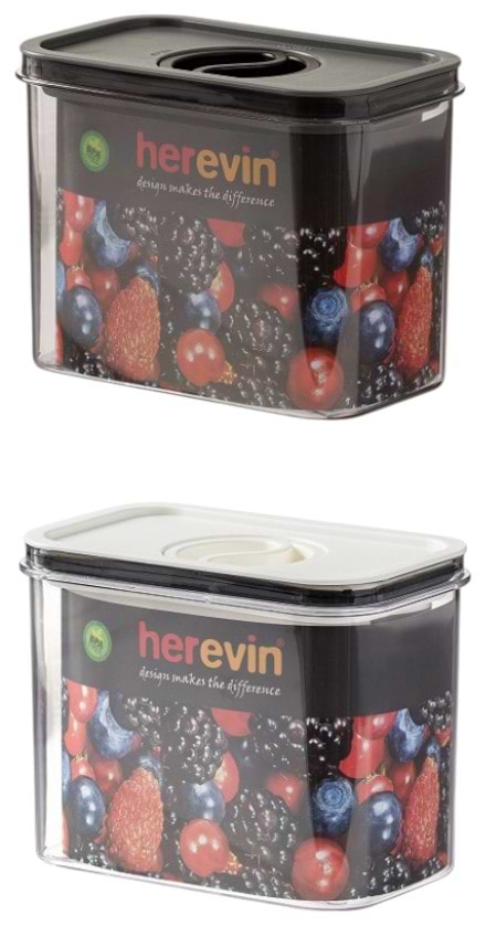 Ємність для зберігання Herevin Canister-Vacuum Lid-White-Black 1.2 л (161179-000) - Фото 1