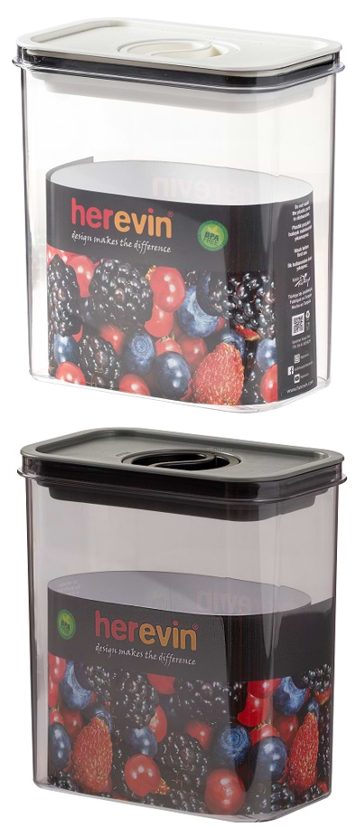 Емкость для хранения Herevin Canister-Vacuum Lid-White-Black 1.8 л (161184-000)