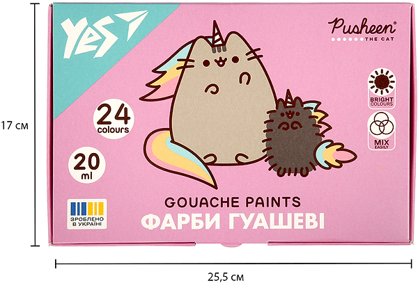 Фото - Фарби YES Pusheen 24 кол. по 20 мл (230404)