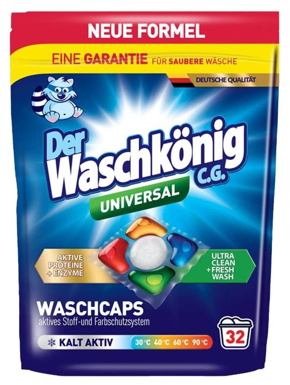 Купить Капсулы для стирки Waschkonig UNIVERSAL 5в1 32 шт. (4260418935622) - Фото 1 Капсулы для стирки Waschkonig UNIVERSAL 5в1 32 шт. (4260418935622) - Фото 1
