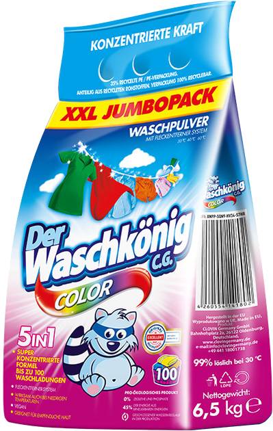 Пральний порошок Waschkonig Color 6,5 кг  (4260554141802) - Фото 1
