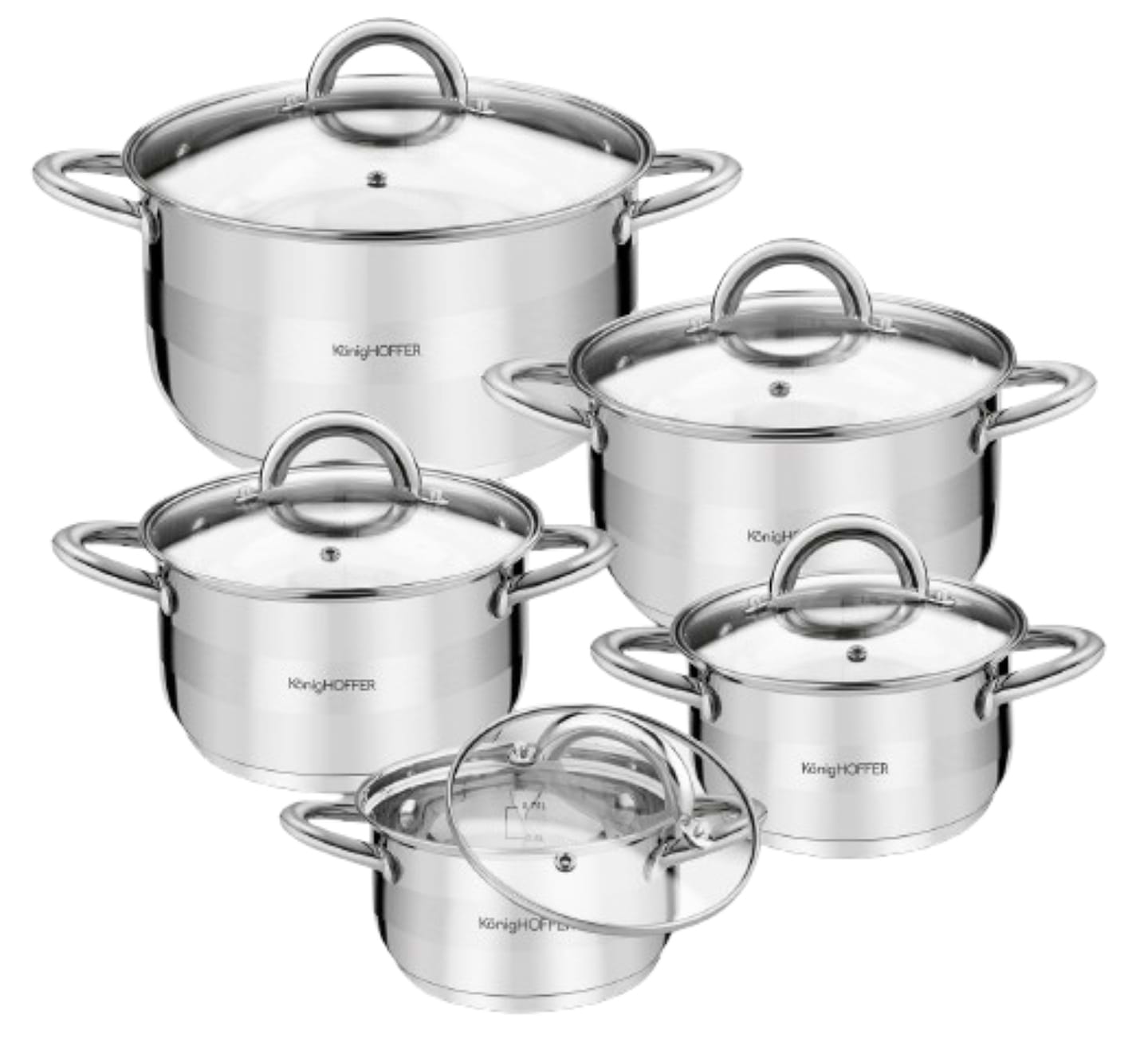 Набір посуду Konighoffer 10 пр. FARO 14-16-18-20-24b см (LK240101/LKA-127HFOCO-10PC) - Фото 1