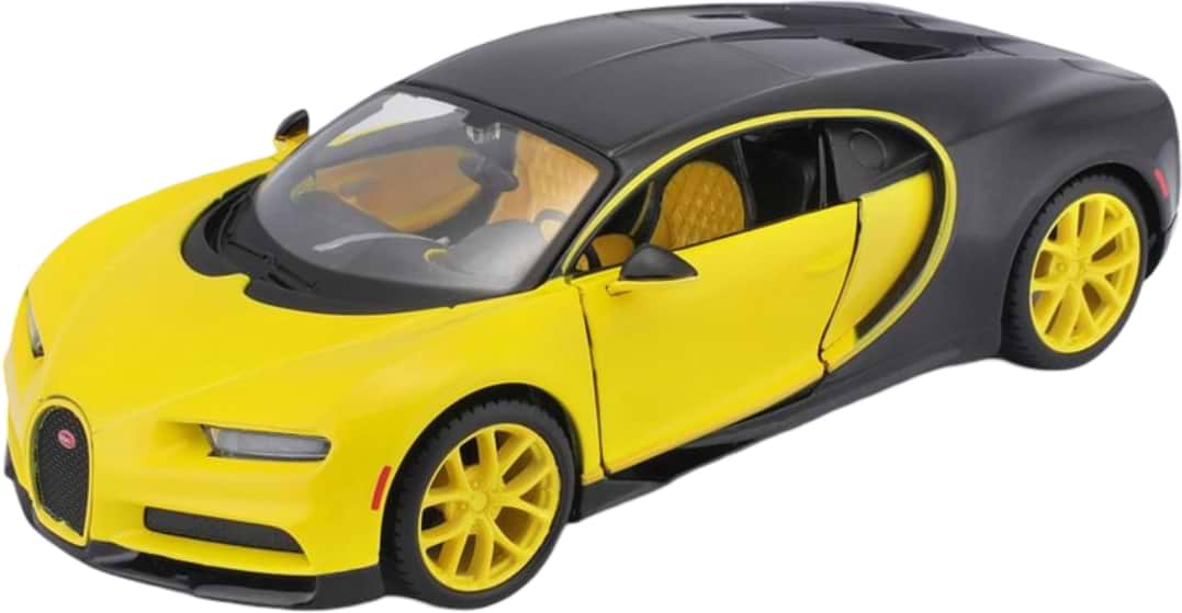 Колекційна машинка 1:24 Maisto "Bugatti Chiron", масштаб 1:24 (31514 black/yellow) - Фото 1