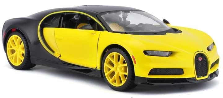 Колекційна машинка 1:24 Maisto "Bugatti Chiron", масштаб 1:24 (31514 black/yellow) - Фото 1