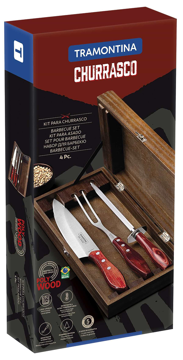 Фото - Набор для гриль-барбекю Tramontina Barbecue 3 пр. (21198/764)