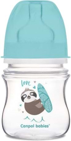 Пляшка для годування Canpol babies Антиколікова з широким горлом Easy Start - "Іграшки" синя машинка, 120 мл. (35/220_blu)