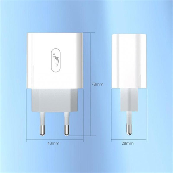 Фото - Сетевое зарядное устройство SkyDolphin SC20 PD+QC3.0 2USB 3A White (SDMZP-000121)
