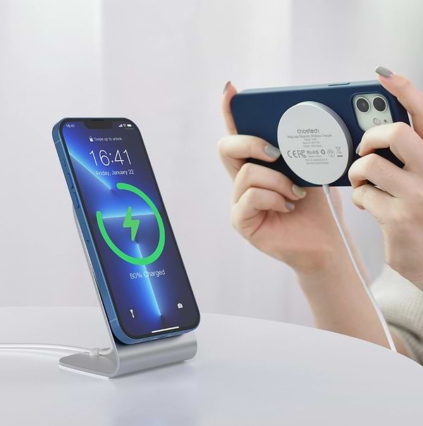 Фото - Беспроводное зарядное устройство Choetech T518-F 15W + подставка-держатель