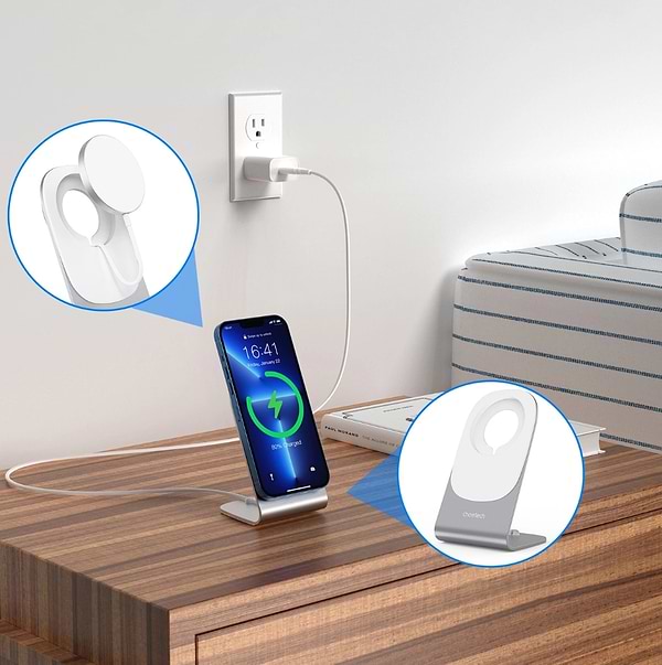 Фото - Беспроводное зарядное устройство Choetech T518-F 15W + подставка-держатель