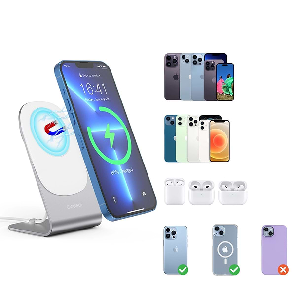 Фото - Беспроводное зарядное устройство Choetech T518-F 15W + подставка-держатель