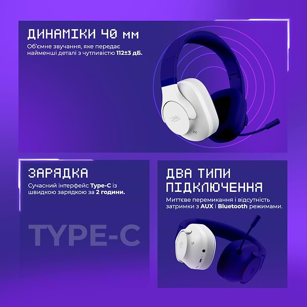 Фото - Гарнітура бездротова ігрова Proove Gaming Bliss (APP) White (GHBL00010002)
