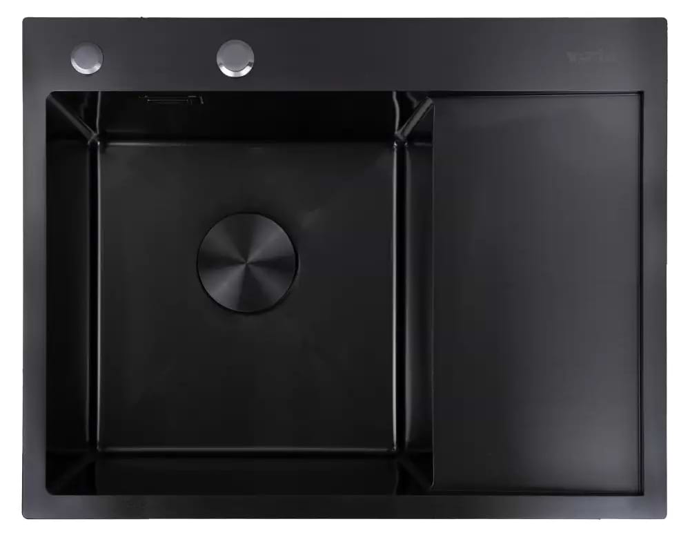 Мойка кухонная Ventolux HMKS LW 6550 PVD BK 3/0,8
